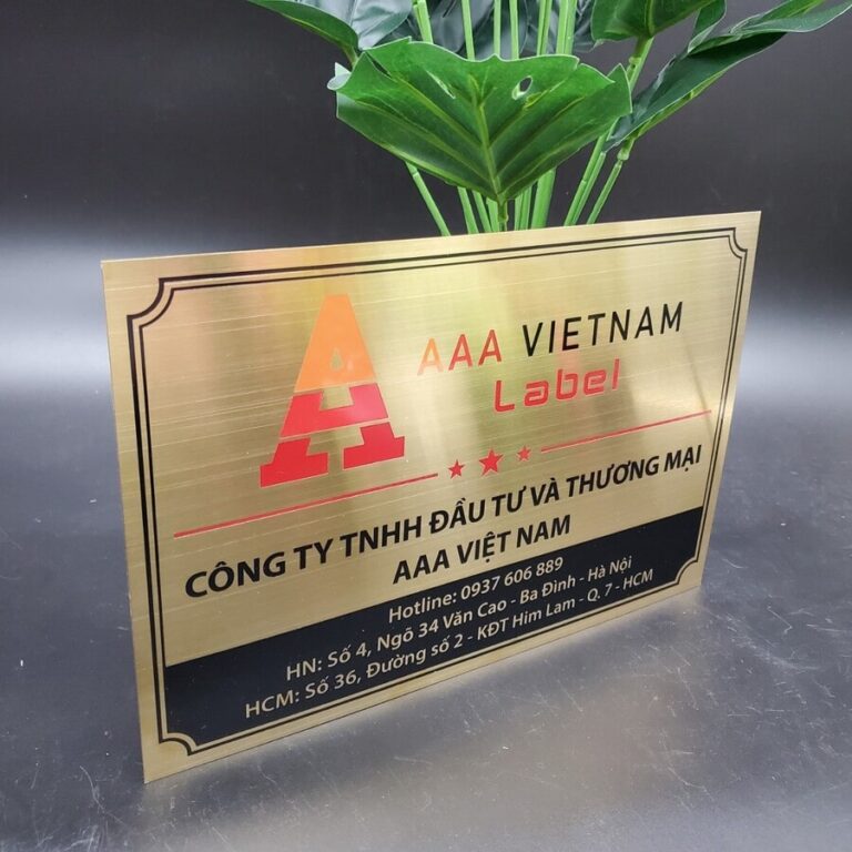 In biển công ty bảng hiệu inox vàng - Mẫu 19