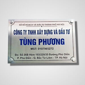 In biển công ty bảng hiệu inox trắng - Mẫu 01