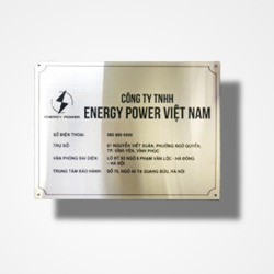 In biển công ty bảng hiệu inox trắng - Mẫu 04