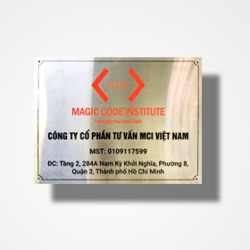 In biển công ty bảng hiệu inox trắng - Mẫu 13