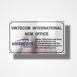 In biển công ty bảng hiệu inox trắng - Mẫu 16