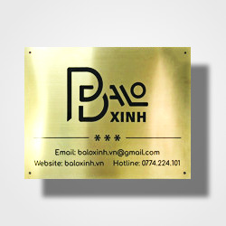 In biển công ty bảng hiệu inox vàng - Mẫu 01