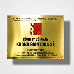 In biển công ty bảng hiệu inox vàng - Mẫu 02