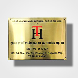 In biển công ty bảng hiệu inox vàng - Mẫu 11