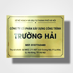 In biển công ty bảng hiệu inox vàng - Mẫu 12