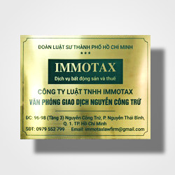 In biển công ty bảng hiệu inox vàng - Mẫu 13