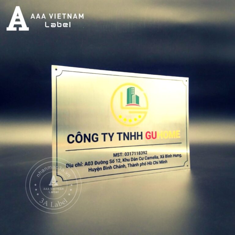 In biển công ty bảng hiệu inox trắng - Mẫu 29
