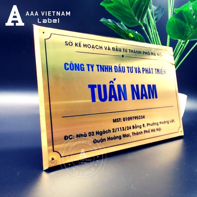 Biển công ty inox vàng