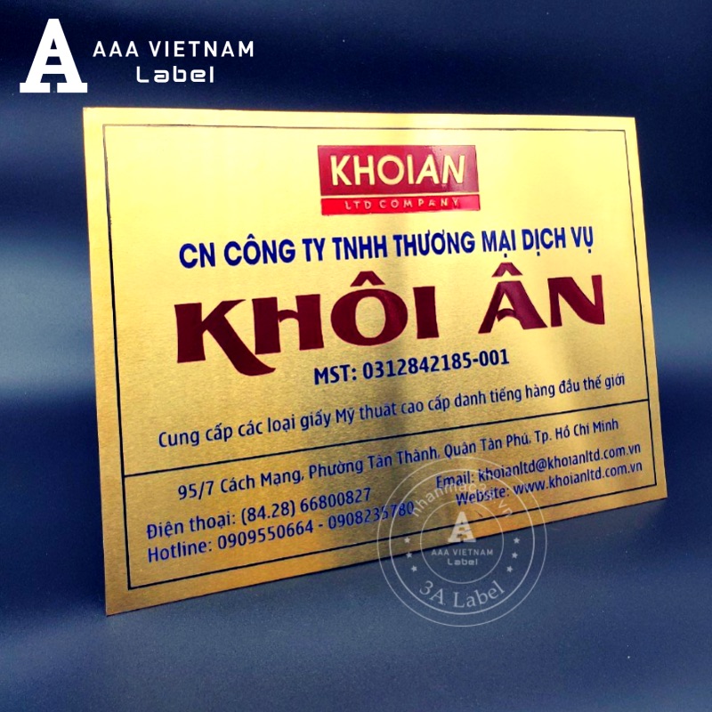 Biển công ty inox vàng
