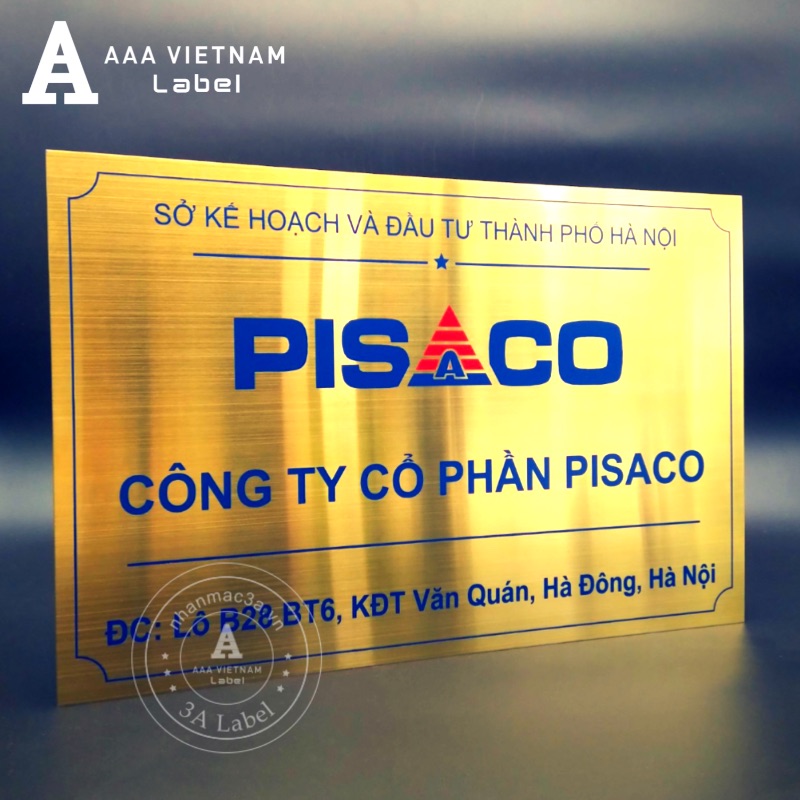 Biển công ty inox vàng