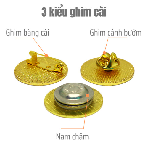 3 kiểu ghim cài