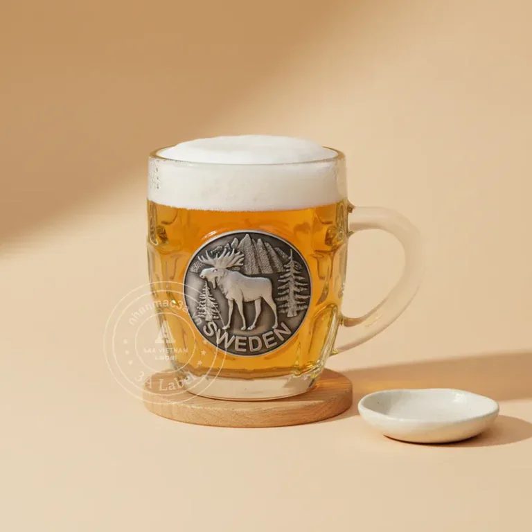 Tem dán ly cốc chai cao cấp - Mẫu 12